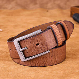 Cinturón de vestir informal Vintage de alta calidad para hombres nueva moda cuero de vaca genuino grano completo longitud personalizada Sialkot-Made - Product Image 3