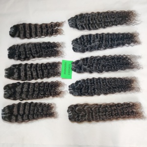 Pas cher couleur naturelle noir cheveux bouclés brut 100% non transformé cuticule aligné faisceaux vague profonde en gros temple indien cheveux humains - Product Image 4