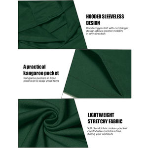 OME Service <b>Men's</b> Casual Gym <b>Hoodies</b> Solid Color Cotton Pullover with Sleeves Summer Sports Fitness Tank Top - Product Image 6