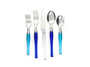 Stainless Steel Set Of 5 Flatware Spoon Knife Fork <b>Used</b> In Kitchenware Tabletop Cafe Home Copper Color Coated Cutlery Flatware - Product Image 5