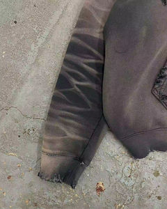 Sudadera con capucha desgastada Vintage para hombre, ropa de calle, sudadera de invierno sólida de algodón 100% regular - Product Image 5