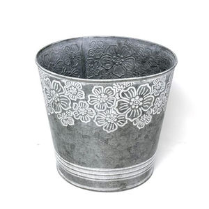 Vintage Style <b>Metal</b> <b>Bucket</b> Shape Planter With Rope Handles Home Indoor Decorative Planters for Wholesale Supplies - Product Image 2