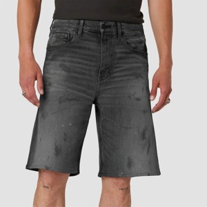 Nouveau short en jean noir délavé vintage des années 90 à la mode-Coupe décontractée et short en jean confortable idéal pour un usage quotidien - Product Image 1
