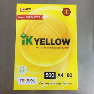 Papel para Copiadora IK Plus AMARILLO A4 Blanco (210MM X 297MM) (500 Hojas) (70/80GSM) - Product Image 1