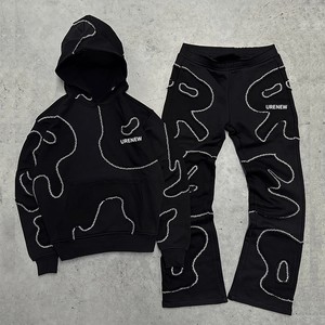 Ensemble de jogging à broderie personnalisée, ensemble de jogging vintage, pantalon de survêtement et sweat à capuche, ensemble deux pièces, survêtements pour hommes, fabricant de survêtements - Product Image 3