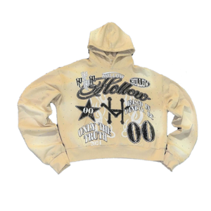 Sweat à capuche personnalisé 100% coton pour hommes avec fermeture éclair et lavage à l'acide Double fermeture éclair avec strass délavés au soleil 3D impression bouffante Vintage French Terry Boxy Hoodie - Product Image 5