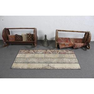 พรมวินเทจสไตล์ตุรกี ขนาด 2.3x5.1 ฟุต พรมลายพรางสีน้ำตาลทำจากขนสัตว์ - Product Image 3