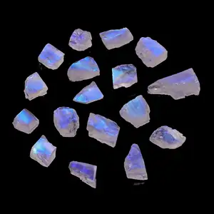 Hot bán cầu vồng tự nhiên Moonstone thô/thô cầu vồng Moonstone Vòng cổ lỏng đá quý pha lê cho hạt sản xuất hạt