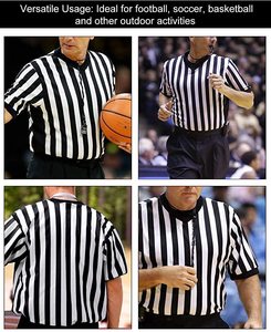 Camisa de Árbitro de Rayas Blancas y Negras, Jerseys de Árbitro con Cremallera, Uniforme Profesional de Fútbol, Diseño Transpirable, Unisex - Product Image 2