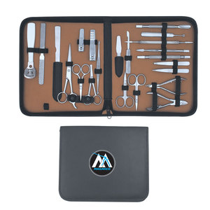 Juego de manicura y pedicura, raspador de piel, lima de uñas larga, tijeras de peluquero, tijeras pequeñas, tijeras para nariz, removedor de cabeza negra... - Product Image 1