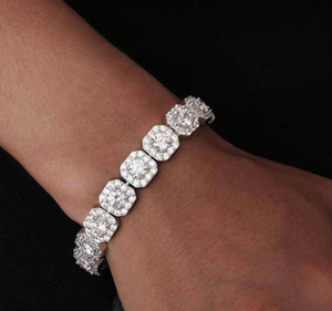 กำไลข้อมือเงินมอยส์ซอไนท์สีเงิน925กำไลข้อมือแฟชั่นที่ปรับแต่งได้สวยงามของขวัญสำหรับวันครบรอบและเครื่องประดับเพชรอื่นๆ - Product Image 1