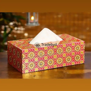 Caja de Pañuelos y Soporte de Madera Elegante Cuadrado con Estampado de Esmalte Ecológico para el Hogar, de Tradebyd - Product Image 2