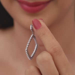 Pendientes colgantes geométricos de plata - Product Image 4