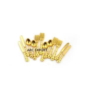 ชุดช้อนส้อมโลหะสีทอง ดีไซน์หรูหรา ทันสมัย สวยงาม แบบโบราณ ไม่ซ้ำใคร สินค้ามาใหม่ ขายดีจากอินเดีย - Product Image 2