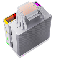 Refroidisseur d'air pour processeur XINMAI blanc, 6 caloducs, ventilateur PWM ARGB 120 mm, dissipateur thermique en tour RGB pour PC de jeu Intel AMD blanc