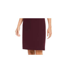 Gonna a tubino Calvin Klein da donna in morbido crepe viola, stile avvolgente in raso di cotone, taglia XS Petite, con spandex, aderente e lavorata a maglia - Product Image 2