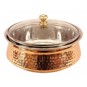 Direct Sell Hammered Copper Casserole Dis With Lid Housewarming Gift Copper Food Warmer - Product Image 5