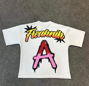 Surdimensionné 100% coton 280 GSM hommes goutte épaule T-Shirt qualité supérieure Streetwear Style solide impression numérique tricoté blanc - Product Image 6