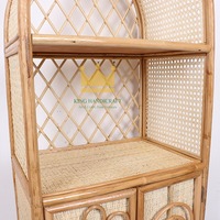 Armoire en arc de marguerite en rotin naturel écologique pour garde-robe d'enfants au design époustouflant fabriqué à la main au Vietnam