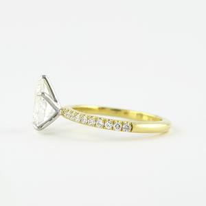 Bague de fiançailles en diamant de laboratoire taille poire 1,0 CT, or massif 18 carats, alliance plaquée or, certifiée IGI, cadeau d'anniversaire, fête - Product Image 4