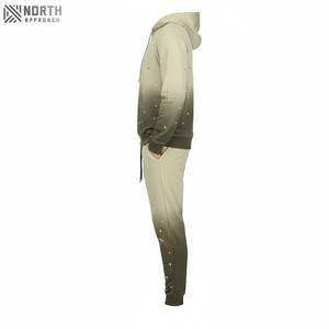 Custom Sun Faded <b>Sweat</b> <b>Suit</b> Streetwear Sweatpants & Hoodie Set Rhinestones Work Two Piece Set Screen Dtg Print Tracksuit Luxury - Product Image 3