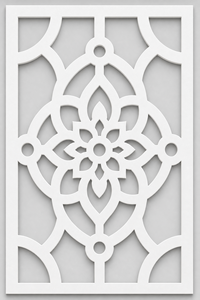 Decorative CNC Cut PVC Privacy Screen Room Divider Panel Mandala Bloom 800 x 1200 mm Made in Germany - Product Image 2