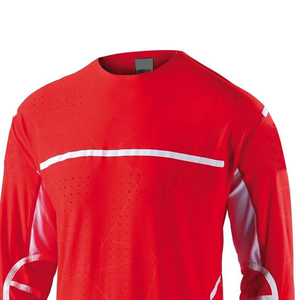 เสื้อเจอร์ซีย์มอเตอร์ไซค์แขนยาวสีแดง แห้งเร็ว ระบายอากาศได้ดี เสื้อแข่ง BMX โมโตครอส เสื้อกีฬาสำหรับผู้ใหญ่ สกรีนโลโก้ได้ - Product Image 6