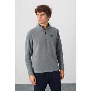 Sweat-shirt en molleton à col haut gris mélangé pour homme 100% polyester - 88310 - Product Image 3