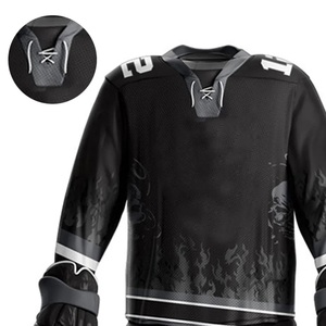 Ensemble de maillots d'entraînement de hockey sur glace de sublimation pour adultes de style unique 100% polyester coupe-vent vêtements de pratique sportive évacuant l'humidité - Product Image 4