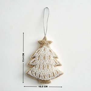 Adornos de árbol de Navidad hechos a mano con cuentas bordadas, decoración colgante de Navidad, tamaño y precio personalizados - Product Image 6