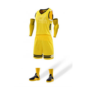 Ensemble de maillot de basket-ball pour adultes à manches courtes en tissu personnalisé de haute qualité 160g, respirant, imprimé par transfert thermique, taille plus - Product Image 1