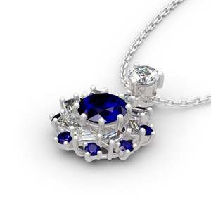 Collier en argent sterling avec diamant rond Jeulia Halo - Product Image 3