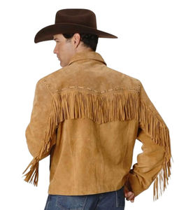 Chaquetas occidentales de cuero de vaca a la moda de invierno más vendidas bolsillos con cremallera múltiple bordado de flecos delanteros personalizado de alta calidad - Product Image 3