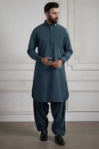 Salwar Kameez pour hommes pakistanais, broderie personnalisée, soie rayonne, tenue de soirée, style indien, design ethnique moderne, lavable, fabrication - Product Image 5