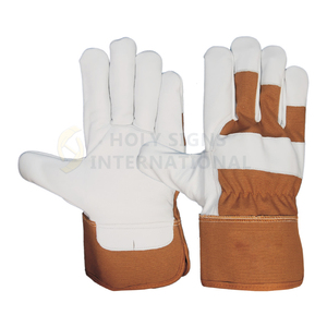 ถุงมือทำงานหนังวัวเนื้อเรียบด้ามจับ EN420การรับรองด้านในบุด้วยผ้าฝ้ายเพื่อความสบายเป็นพิเศษ - Product Image 5