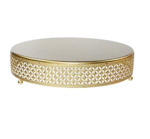 แท่นวางเค้กโลหะทรงกลมสำหรับบนโต๊ะอาหารในโรงแรมจานสำหรับตกแต่งเค้กหรูหราดีไซน์ใหม่ - Product Image 1