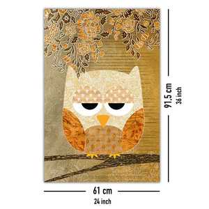 Affiche numérique antique « Sweet Owl » – Impression aquarelle sur support bois ou papier, thème animalier - Product Image 4