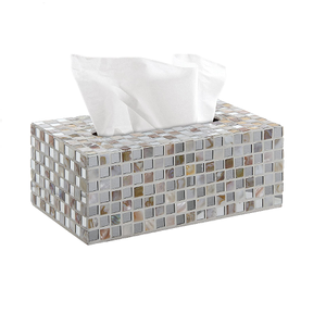 Boîte à mouchoirs en nacre et en bois Boîte de rangement pour serviettes de forme rectangulaire faite à la main au prix le plus bas - Product Image 5