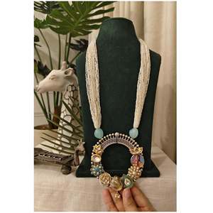 สร้อยลูกปัดฟิวชั่นประดับด้วยลูกปัดแนวศาสนาทันสมัยสร้อยคอลูกปัดมุกประดับมุกลายดอกไม้ดวงจันทร์เป็นของขวัญสำหรับงานเลี้ยง - Product Image 3