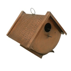 Casa de pájaros de madera maciza con techo de Metal y diseño de cabaña de anillo Aspecto moderno para jardín exterior Balcón Casa de pájaros de madera decorativa - Product Image 5