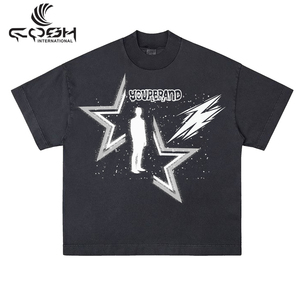 Concevez vos propres t-shirts vierges avec un écran d'impression personnalisé DTF DTG Puff Distressed Chenille Embroidery Acid Wash T Shirt à vendre - Product Image 6