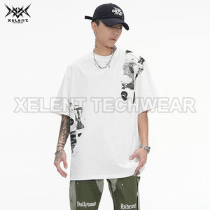 New Design Cotton Jogging Gym Loose Fit 100% Cotton Oversized Techwear Tee <b>Shirt</b> Short Sleeves Men <b>T</b> <b>Shirts</b> - Product Image 2