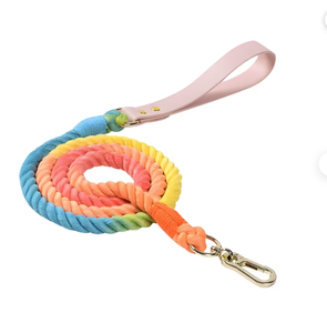 <b>Leash</b> Customized Colored Cotton Rope Handmade Dog <b>Leash</b> <b>Pet</b> <b>Leash</b> Set - Product Image 1