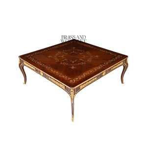โต๊ะกาแฟทรงสี่เหลี่ยมหรูหรา พร้อมงานฝังมุกประดับด้วยมือ และรายละเอียดทองเหลืองสีทองอร่าม สำหรับการตกแต่งภายในสไตล์คลาสสิก - Product Image 3