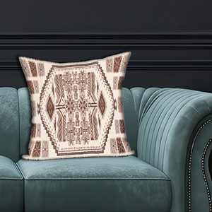 Coussin imprimé floral bohème - Coussin décoratif élégant lavable vintage, 8"x8" - 20x20 cm - Product Image 2