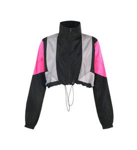 Chaqueta cortavientos de nailon impermeable para exteriores para mujer, ropa de talla grande, ropa de moda, chaqueta cortavientos de nailon con bloques de Color para mujer - Product Image 5