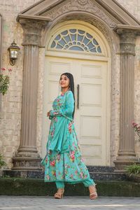 Costume indien pakistanais fantaisie Salwar Kameez pour femmes Collection de mariage imprimée à la cannelle Robe longue saree pour les mariages Autre - Product Image 6