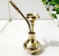 Mini pipe à eau en laiton antique narguilé vintage poli pour la décoration intérieure et le tableau de bord de voiture