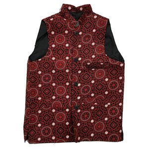 Gilet (Koti) de style Sindhi Ajrak pour enfants, Gilet Ajrak Koti pour enfants, Gilet culturel Sindhi imprimé pour enfants - Product Image 6