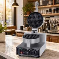 Gaufrier électrique commercial 110V 1200W en acier inoxydable pour gaufres belges, idéal pour les hôtels et les food trucks (norme US)